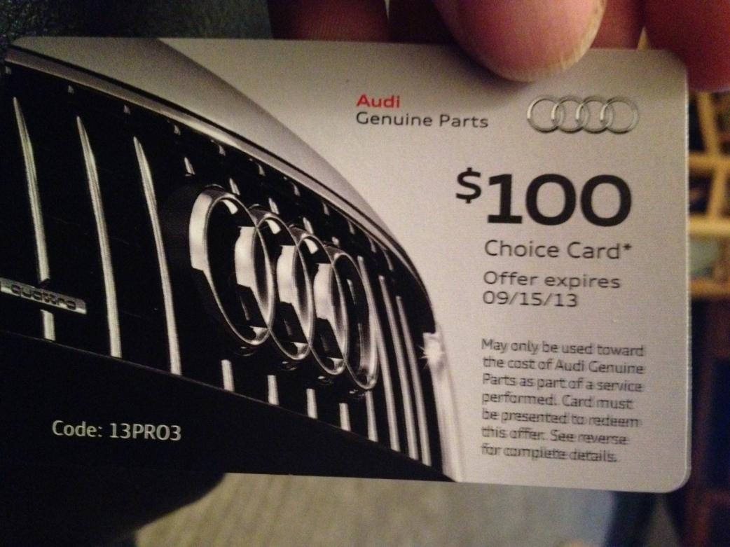 Genuine audi parts promo shop code